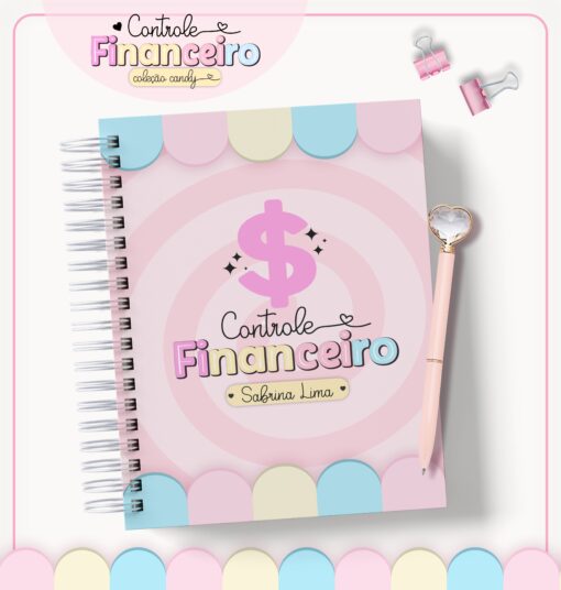 Caderno de Controle Financeiro Coleção Candy