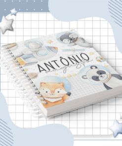 Caderneta de Vacinação - Astronauta Animais Aquarela